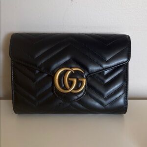 Gucci Black GG Marmont Matelassé Shoulder Bag